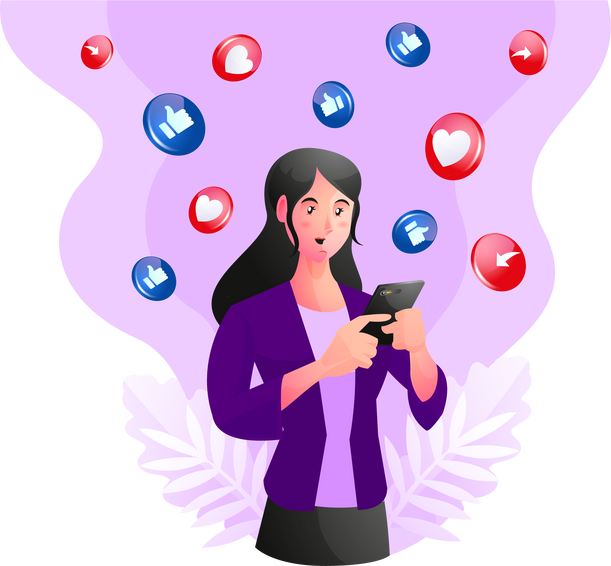 Social Media Marketing Illustration Element